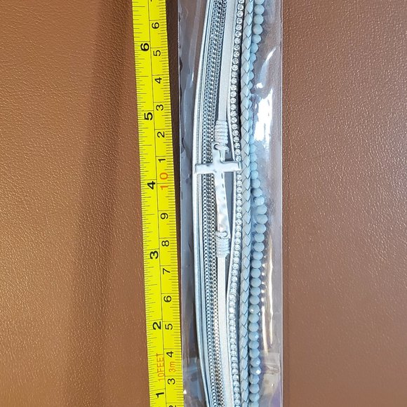 Cross Multilayer Bohemian Leather Bracelet with Magnetic Closure - Picture 3 of 3